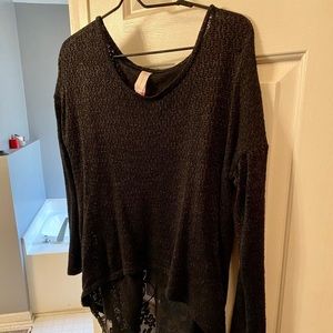 Lace back sweater